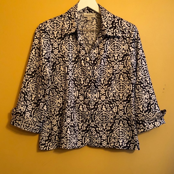 Dressbarn Shirts(1)-Blue&White (2)-Brown&White B13 - Picture 10 of 10